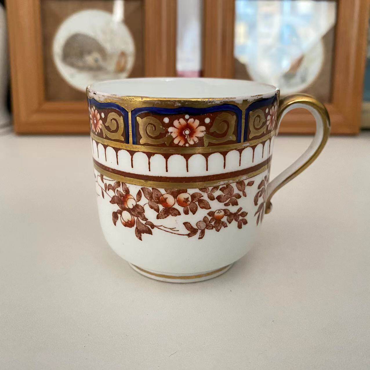 wedgwood 韦奇伍德 1891年十九世纪古董描金咖啡杯 鎏金茶杯 单杯