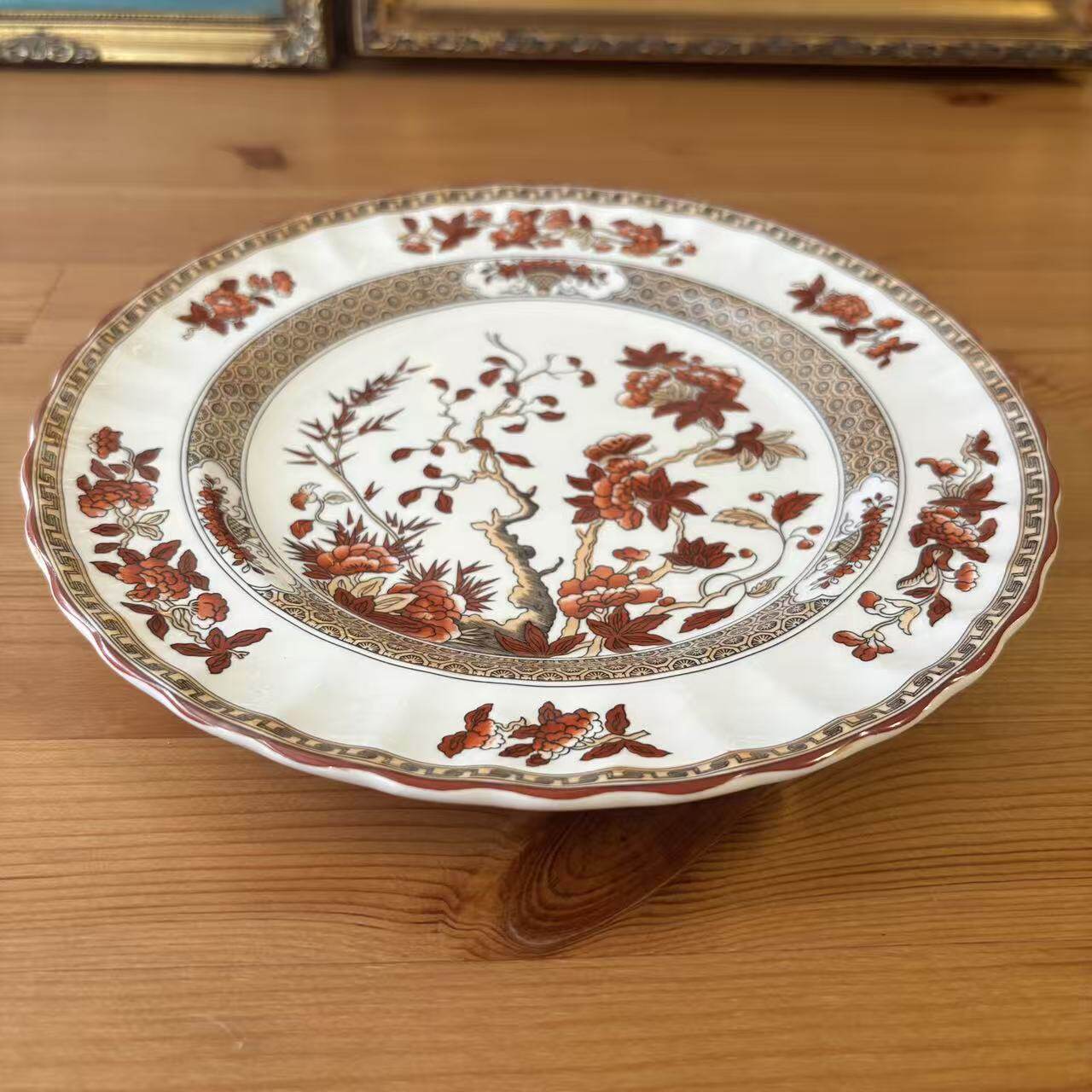 Spode 斯波德 英国中古收藏 印度之树赏盘 菩提树装饰大盘 甜品碟