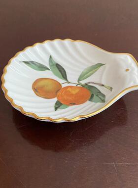 Royal Worcester 皇家伍斯特 水果描金贝壳盘 冰激凌盘 装饰小碟