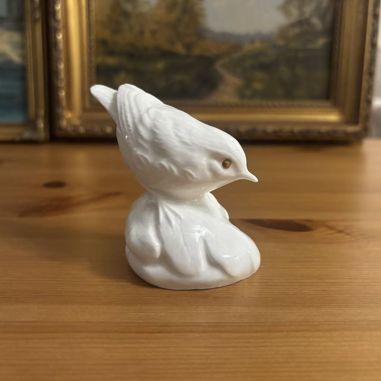 Poole 普尔 英国老牌 鎏金装饰瓷器小鸟 玄关瓷摆件 迷你镇纸