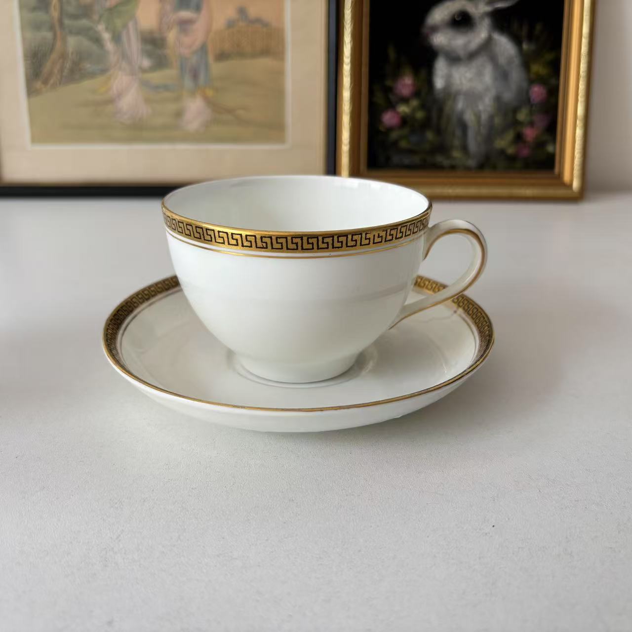 Hammersley 哈默斯利 英国古董下午茶杯 装饰摆件瓷器 描金咖啡杯图片