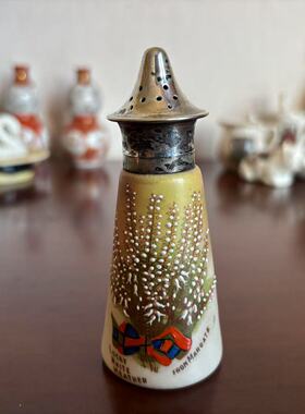 Carlton China 英国卡尔顿瓷厂 百年古董调料瓶 手绘装饰瓷器摆件