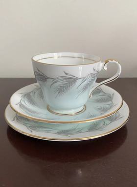 AYNSLEY安兹丽 Blue Wheat 蓝色小麦骨咖啡杯 英国下午茶杯蛋糕盘