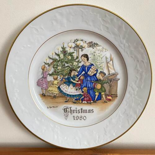 Royal Worcester 皇家伍斯特 1980年圣诞节纪念收藏盘 限量装饰碟