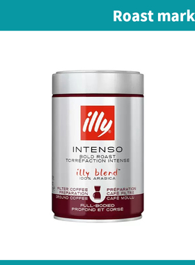 意利illy原装进口深度烘焙手冲过滤纯黑咖啡粉美式粗研磨250g罐装