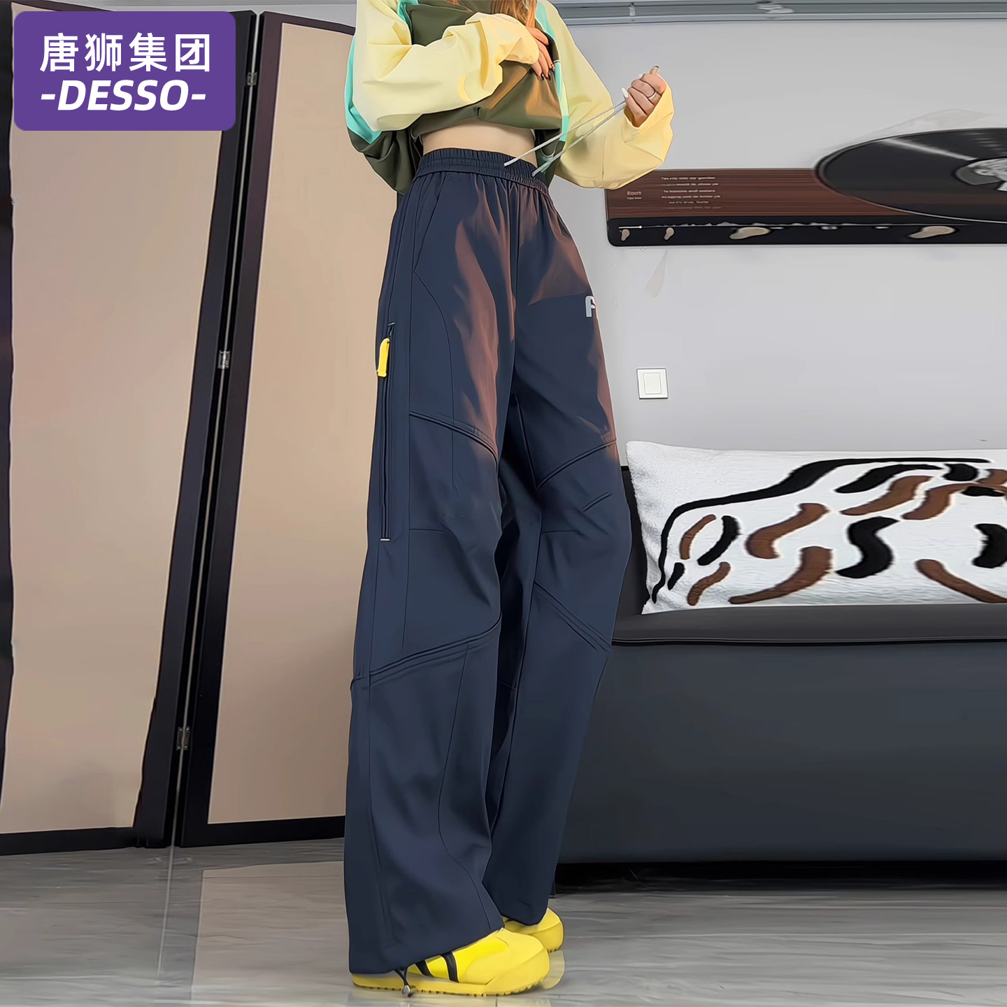 唐狮集团美式冲锋裤女秋冬季户外三防伞兵裤小个子加绒加厚直筒裤