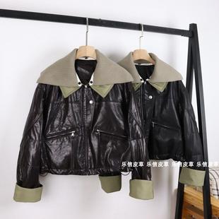 秋冬保暖高级感皮衣外套时尚羽绒服真皮皮衣绵羊皮女百搭显瘦潮流