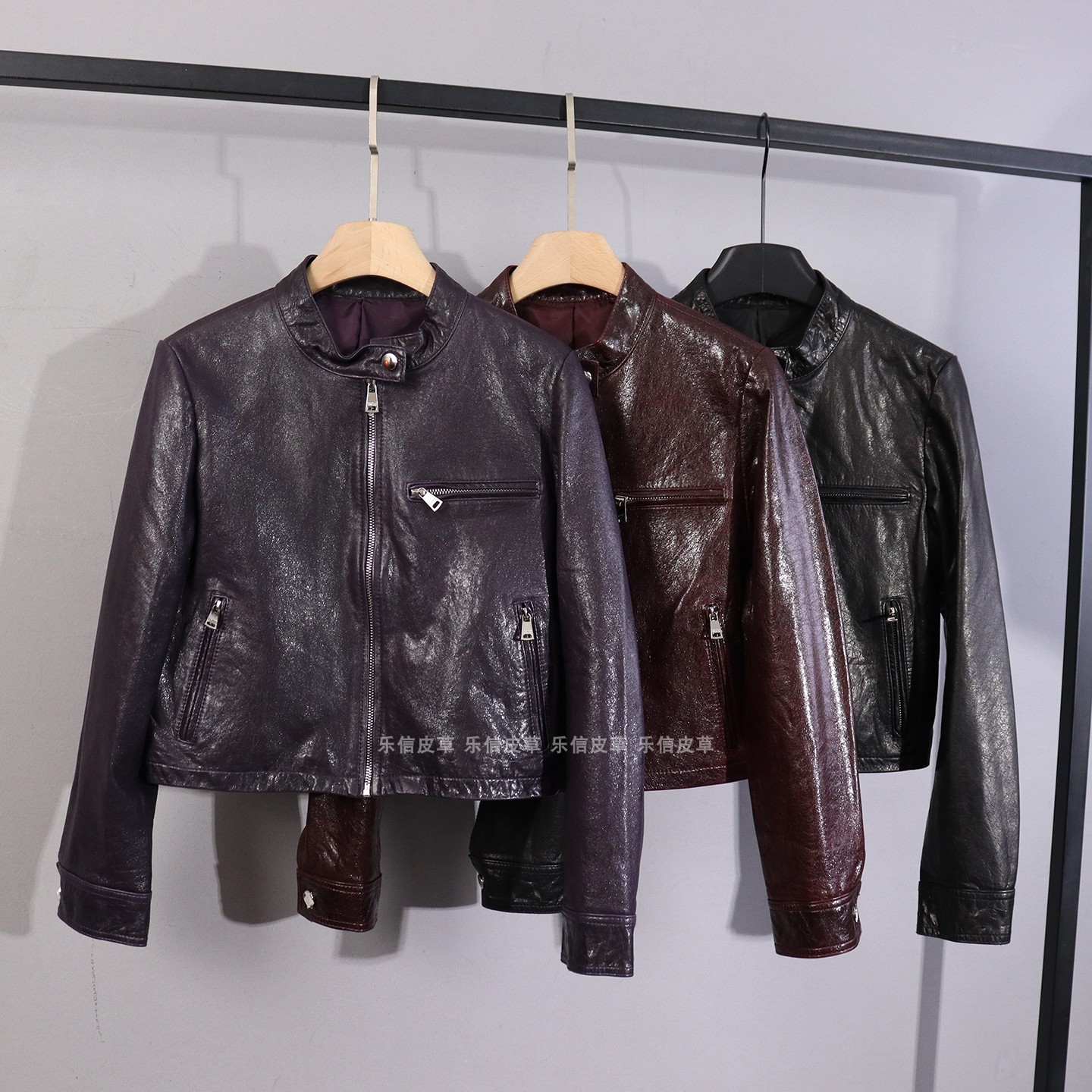 真皮皮衣女短款立领机车风绵羊皮油蜡皮夹克外套修身显瘦气质外套