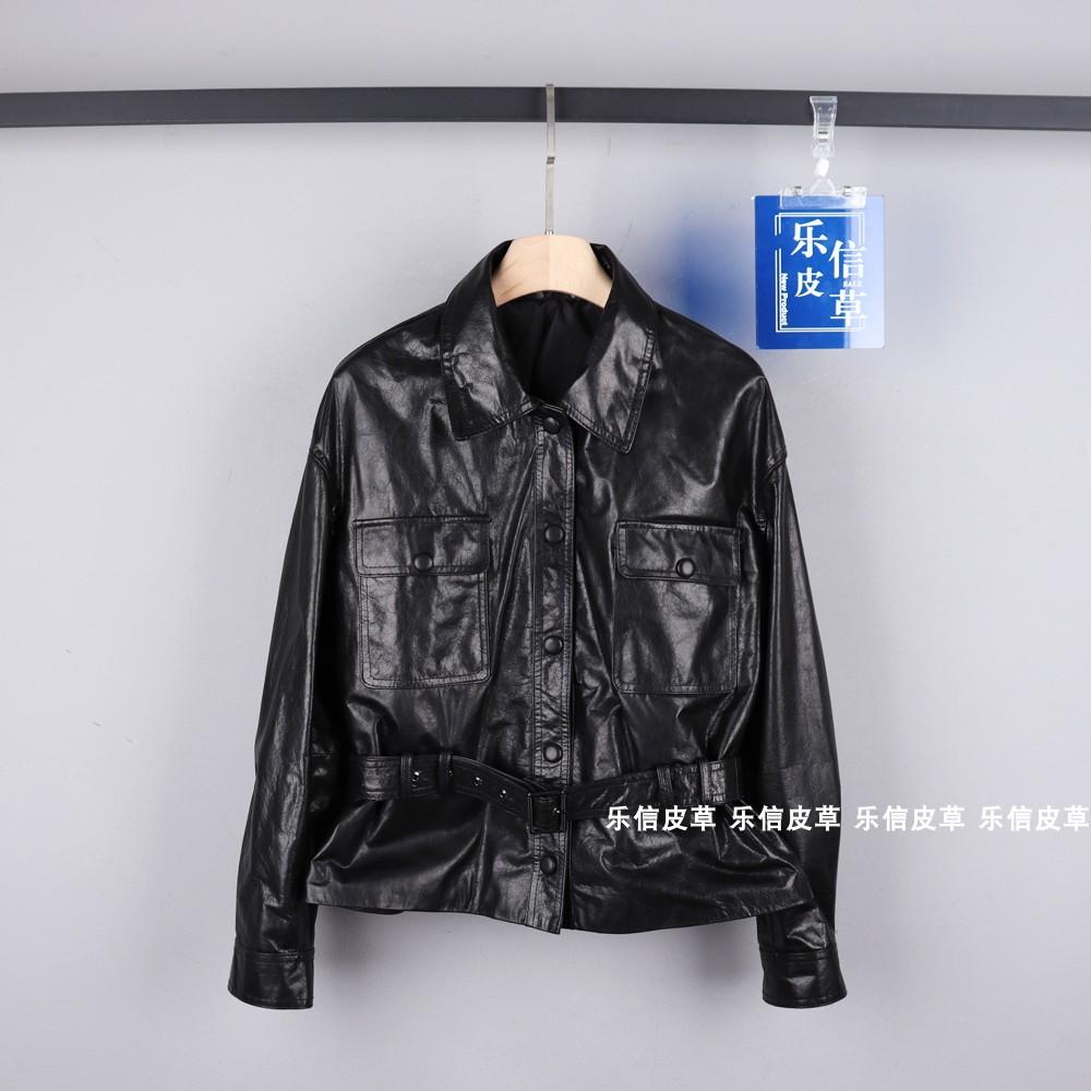 无注册商标小个子真皮短款皮衣