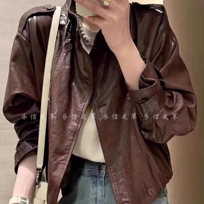 时尚新款真皮皮衣女绵羊皮外套