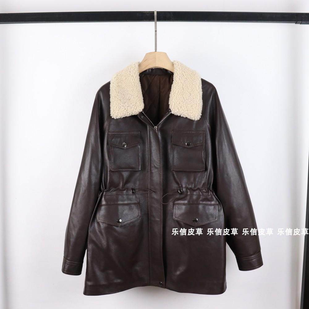 中长保暖大衣女外套2024新款绵羊皮真皮棉服油蜡皮外套收腰超显瘦,女装/女士精品,皮衣,淘宝优惠券,粉丝福利购,淘宝优惠卷
