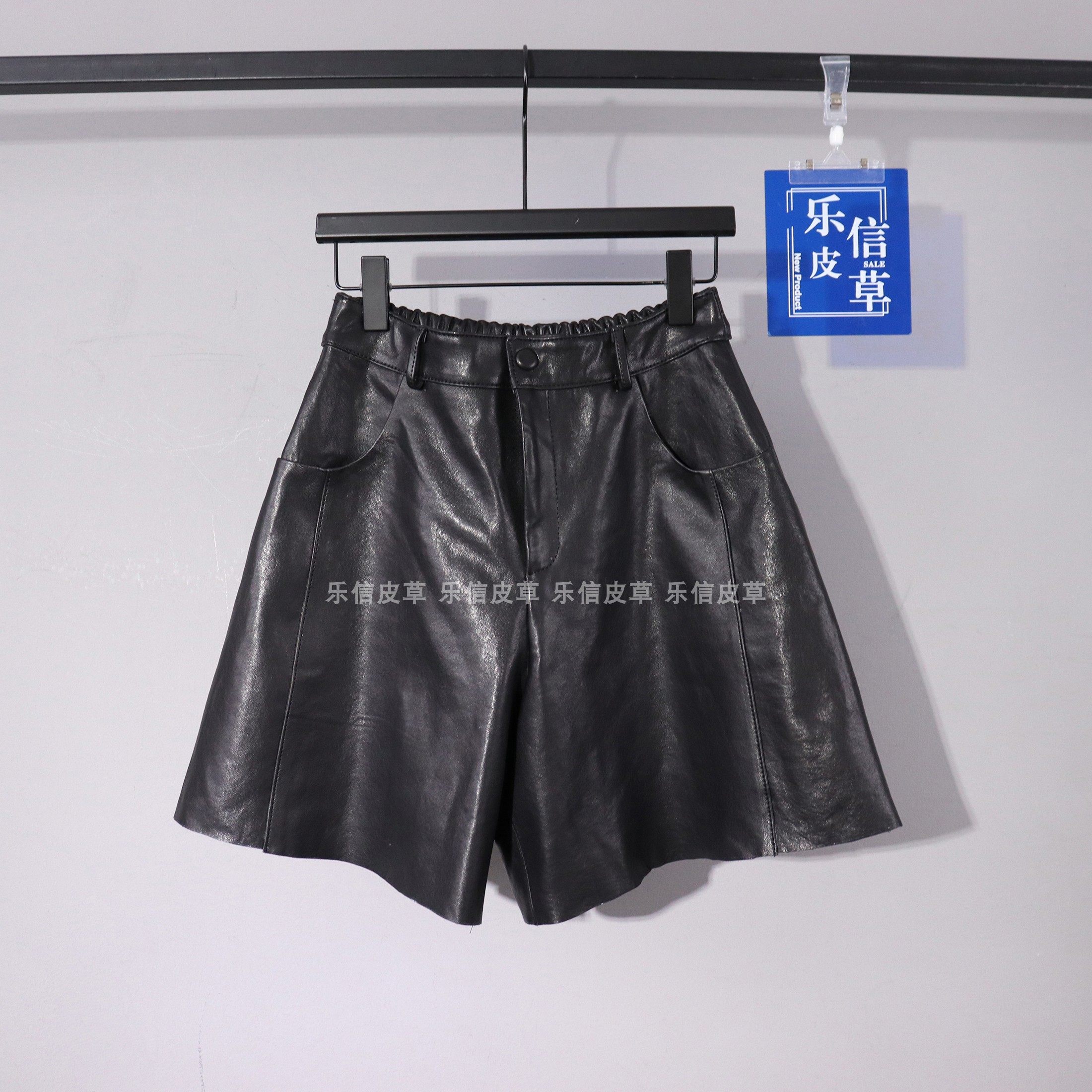 洋气新款真皮皮裤五分裤时尚百搭爆款直筒裤绵羊皮显瘦短裤阔腿裤,女装/女士精品,皮衣,淘宝优惠券,粉丝福利购,淘宝优惠卷
