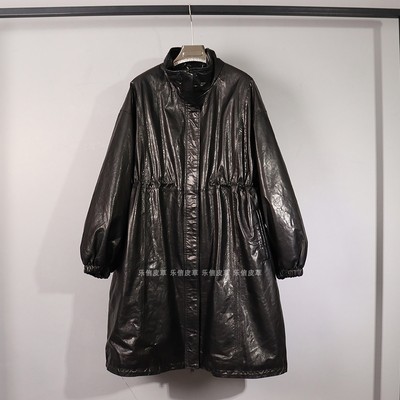 新款真皮羽绒服女款牛皮油蜡皮