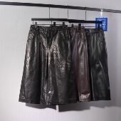 机车皮裤 复古宽松真皮长裤 洋气百搭女绵羊皮阔腿裤 时尚 新款