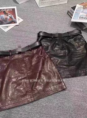 真皮新款女绵羊皮时尚百搭皮裙