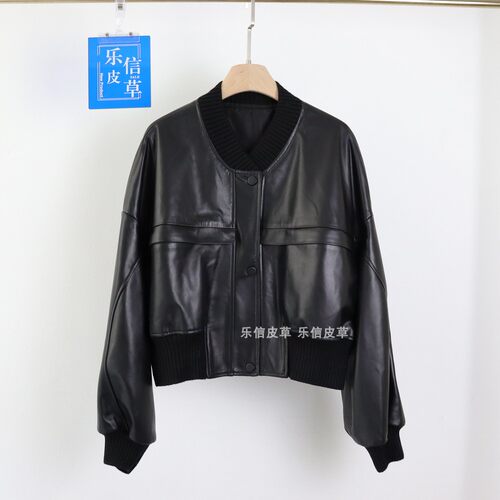 宽松通勤常规真皮皮衣绵羊皮