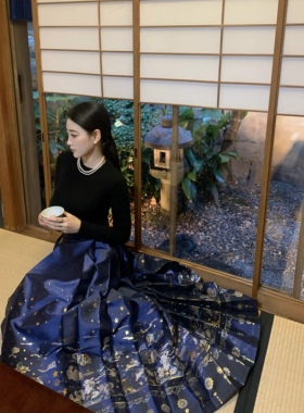 新中式女装织金马面裙秋冬新款国风新中式拜年国过年日常半身裙女