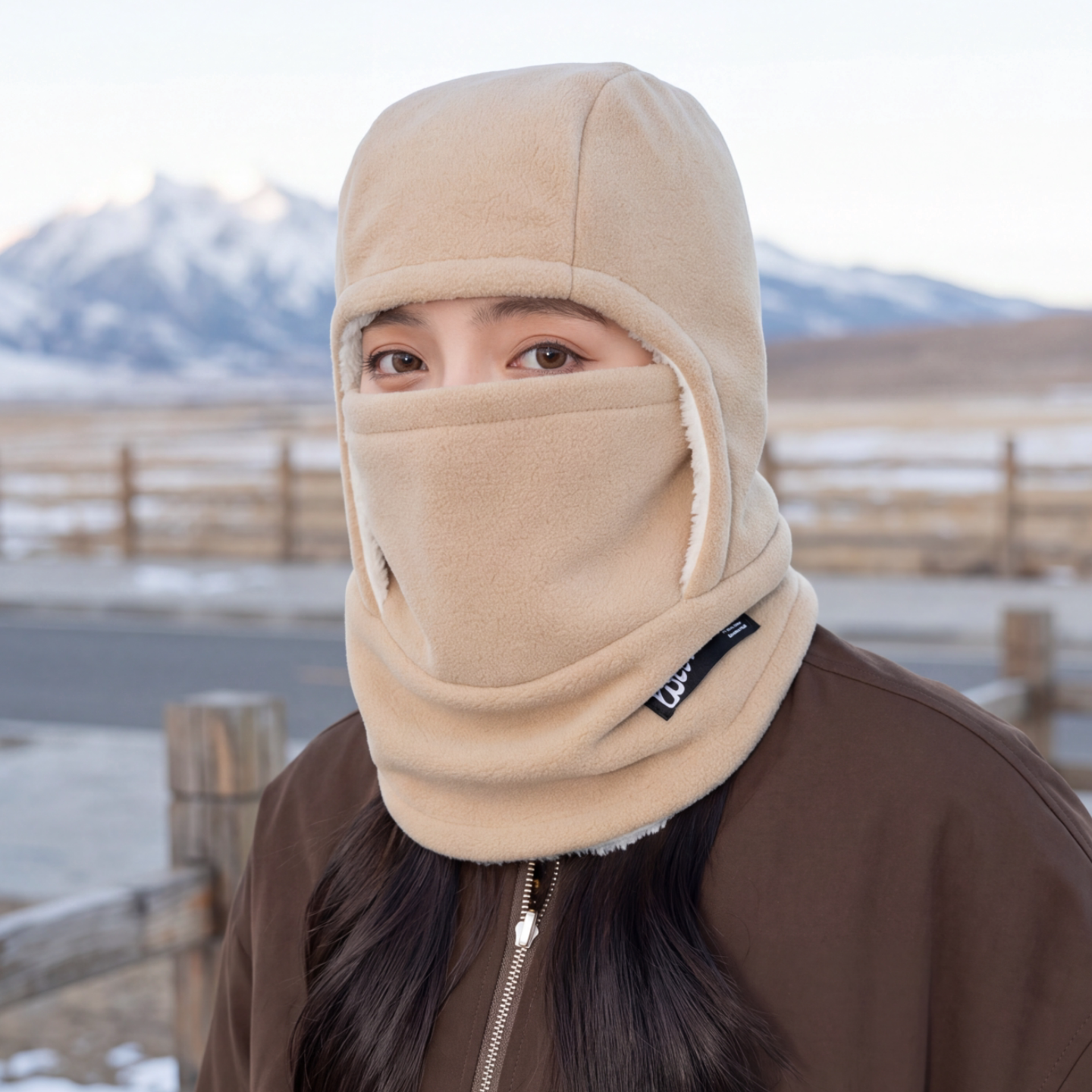 冬季保暖遮脸面罩连体帽子男女加绒加厚防寒护耳骑行帽围脖一体帽