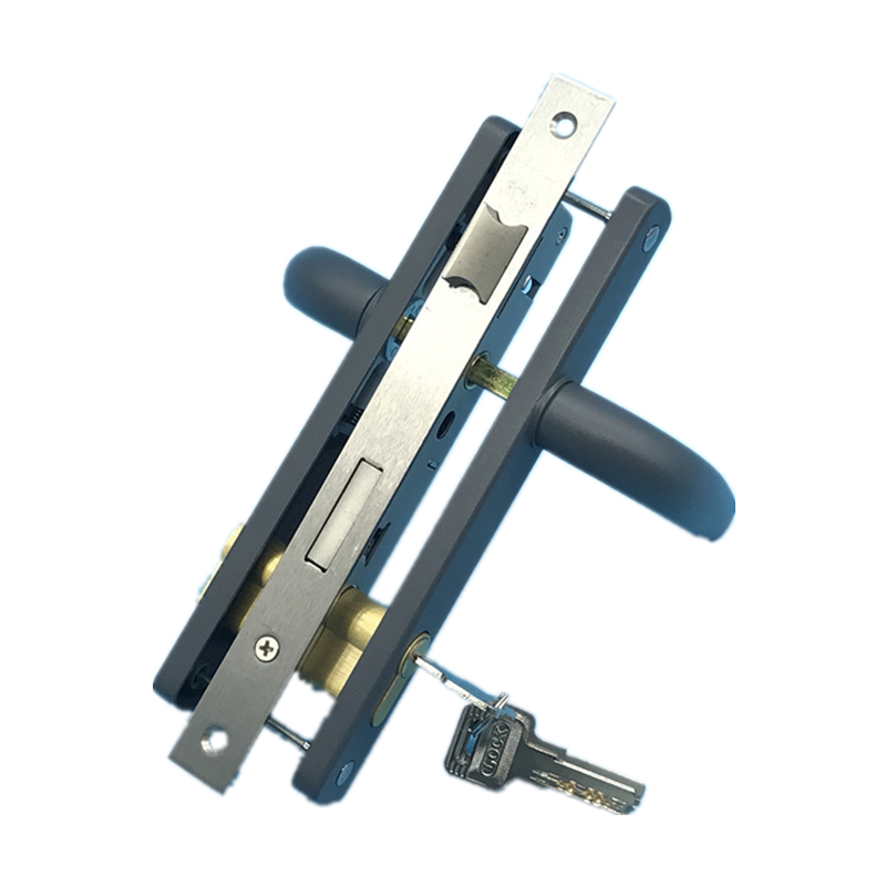 50型铝合金平开门锁8520门锁执手锁窄面板门锁内外开门锁推拉门锁