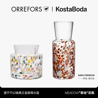 KOSTA BODA水晶玻璃Meadow插花瓶北欧家居简约Orrefors客厅摆件