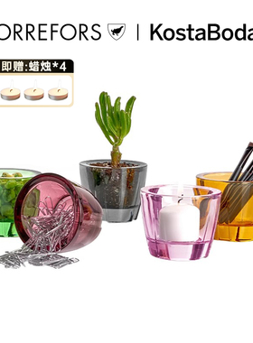 KOSTA BODA 进口水晶玻璃 BRUK北欧简约家用浪漫创意装饰烛台摆件