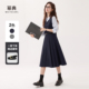 教资西装 幂典法式 背心裙女春秋面试通勤新款 百褶裙气质背带连衣裙