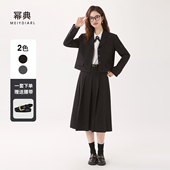 套装 短款 女士2025新款 幂典黑色西装 秋季 大学生面试正装 小西装 外套