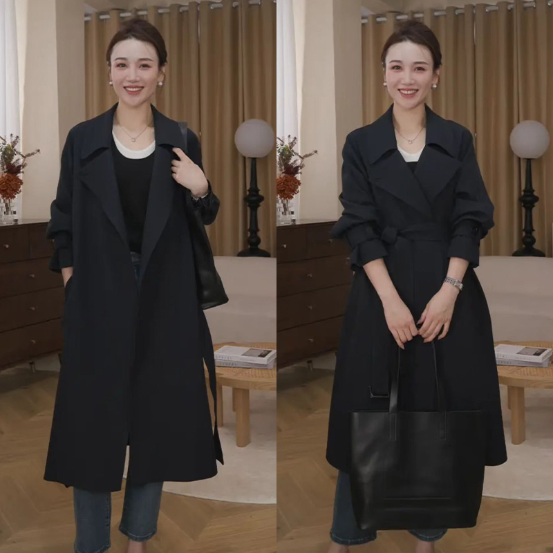 风衣女2025春季新款小个子中长款高级英伦赫本大衣气质超好看外套