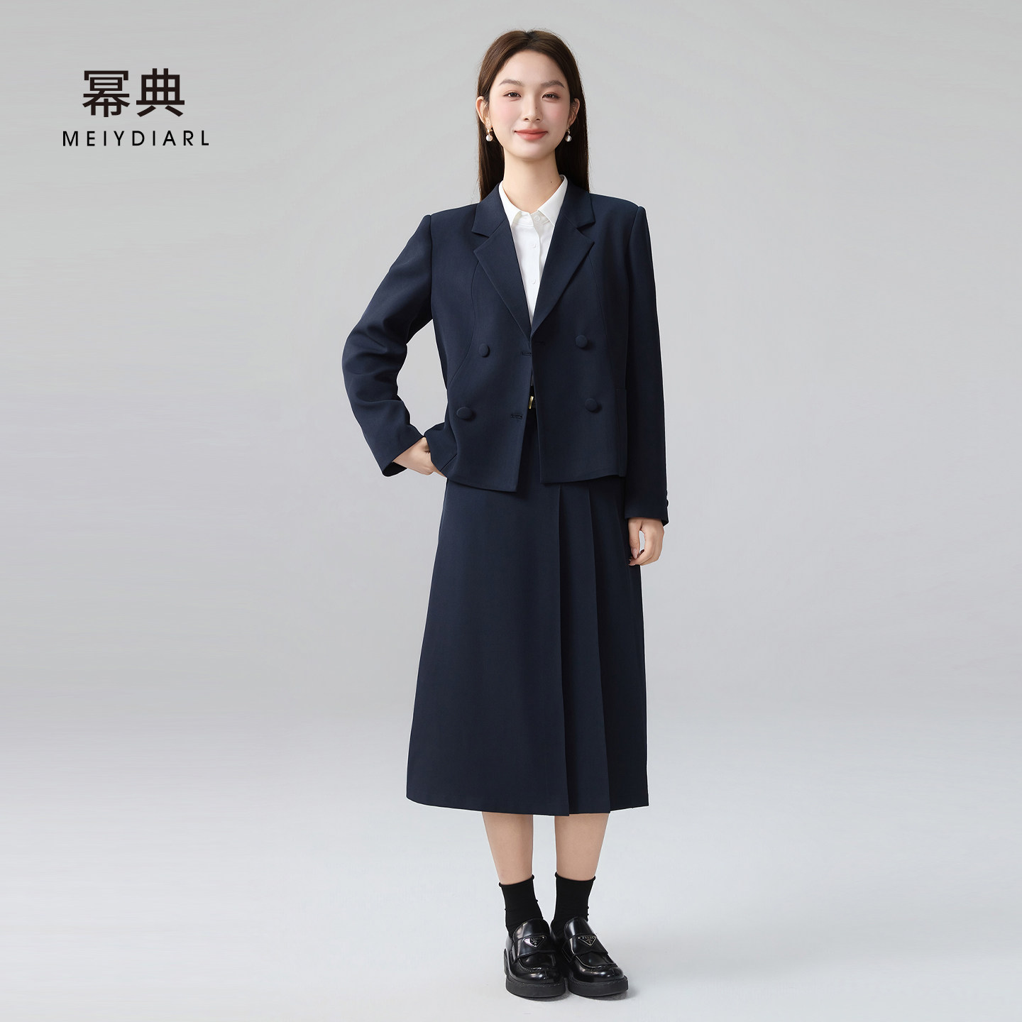 幂典藏青色西装外套女春季小个子职场正装大学生面试小西服套装裙,女装/女士精品,西装,淘宝优惠券,粉丝福利购,淘宝优惠卷