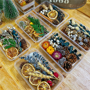 森系环创手工天然松果diy混合干果材料包干花永生花香薰扩香肉桂