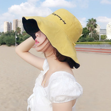 潮大帽檐太阳夏天日系双面防晒遮阳帽子 ins百搭渔夫帽女遮脸韩版