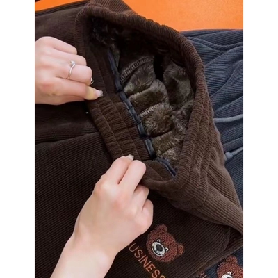 恒源祥官方正品冬季加绒加厚保暖裤女外穿哈伦裤妈妈裤子女宽松大