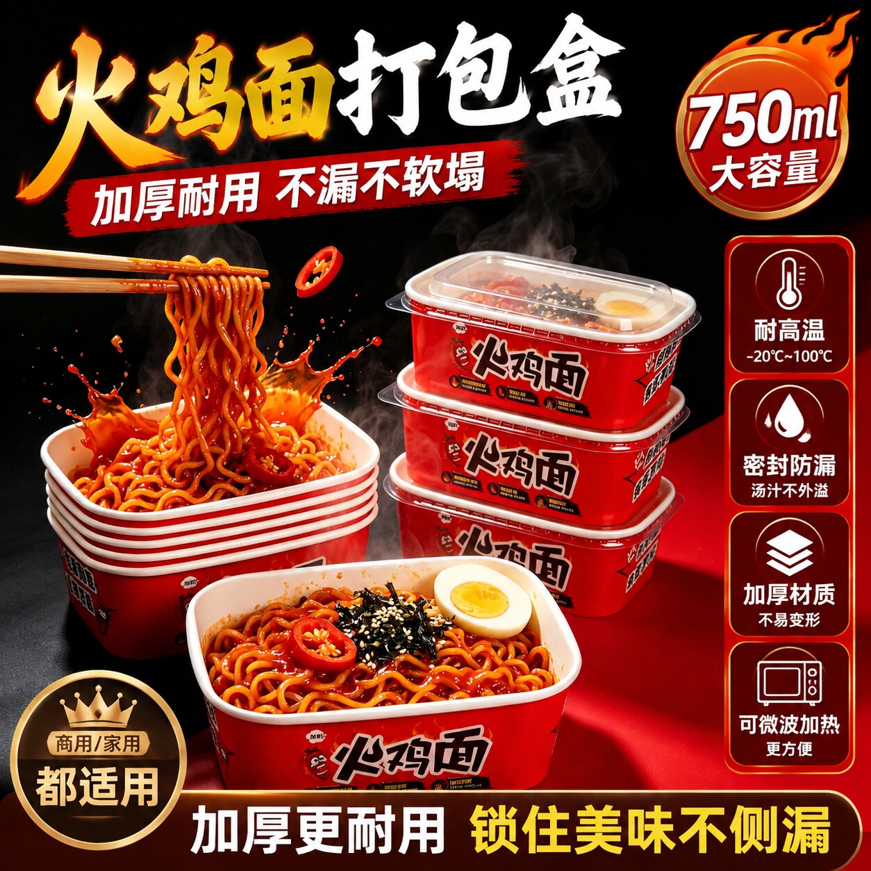 一次性火鸡面碗商用火鸡面打包盒图片