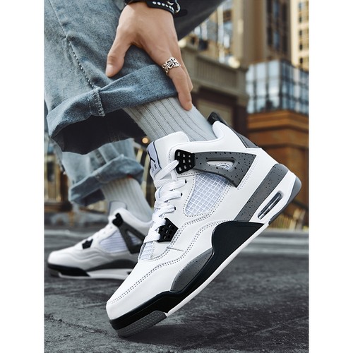 aj4男鞋电母白水泥低帮防滑气垫高帮篮球鞋女鞋休闲鞋百搭情侣鞋