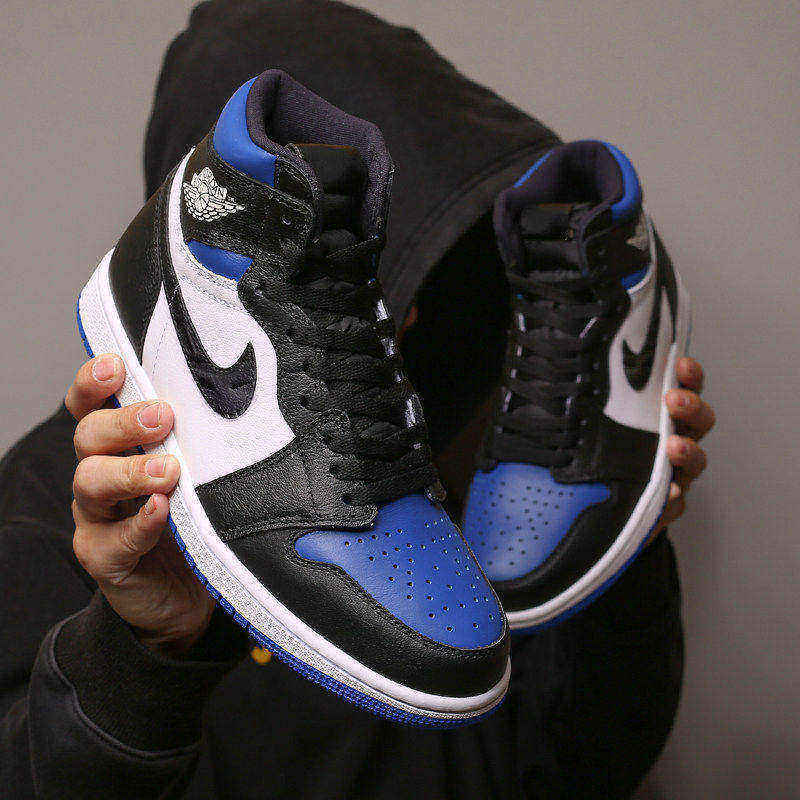 莆田aj男鞋冬季高帮黑蓝脚趾休闲板鞋aj1增高篮球鞋情侣运动板鞋