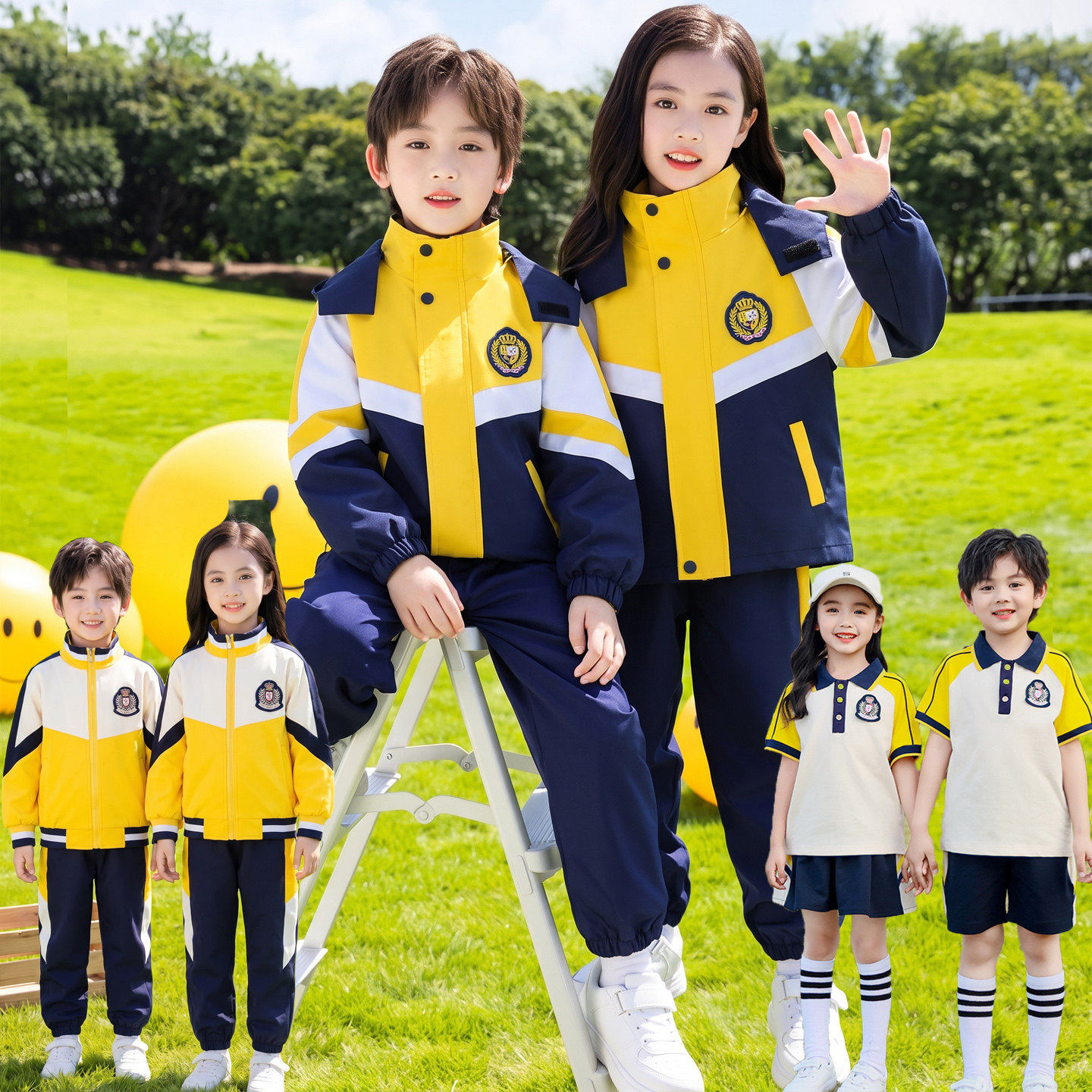 班服小学生校服冲锋衣三件套儿童套装年级运动会幼儿园园服春秋装