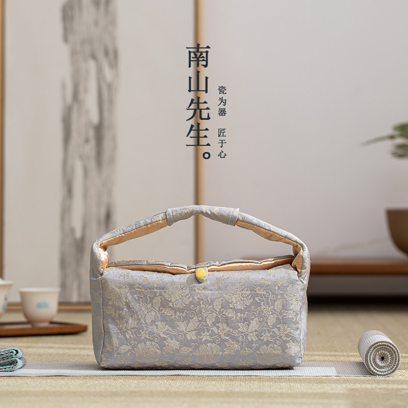 南山先生如云便携布包收纳袋棉麻加厚茶事包户外旅行茶具收纳包