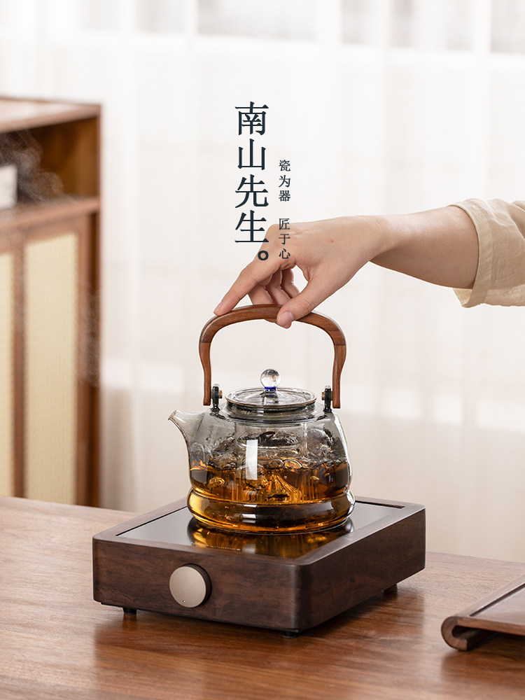 Mr.南山安静茶壶家用电陶瓷炉水壶大容量玻璃茶壶安静茶炉