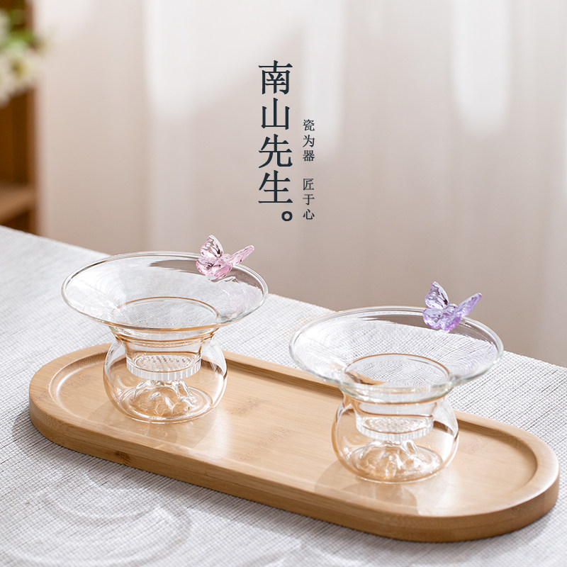 南山先生蝶栖玻璃茶滤茶叶茶水分离过滤器茶漏隔网功夫茶具零配,餐饮具,茶滤,淘宝优惠券,粉丝福利购,淘宝优惠卷