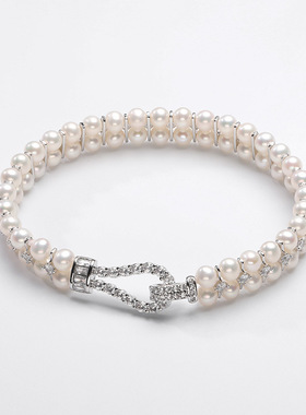 淡水珍珠全珠手链时尚气质高级感网红手饰百搭韩国版闺蜜礼物手串