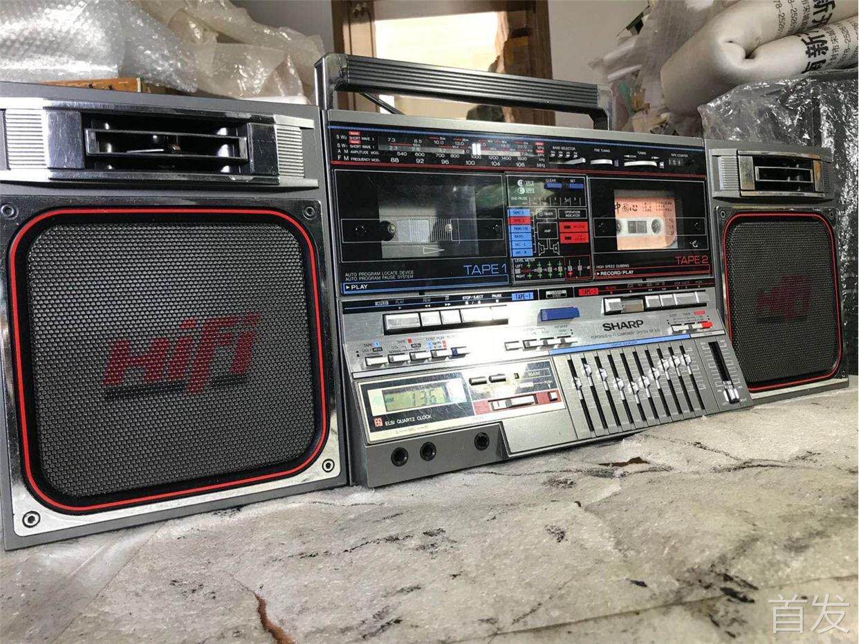 二手夏普GF-800录音机便携式 双卡收录机，功能全好的，使用收藏.