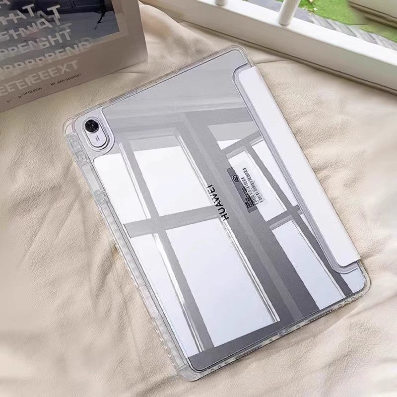 适用于华为matepad11保护套ari平板壳三折2023pro带笔槽磁吸10.4英寸透明亚克力10.8全包10.95防弯11.5寸防摔