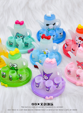 可爱仿真迷你夜光卡通茶具套装水壶水杯微缩模型微景观摆件非玩具