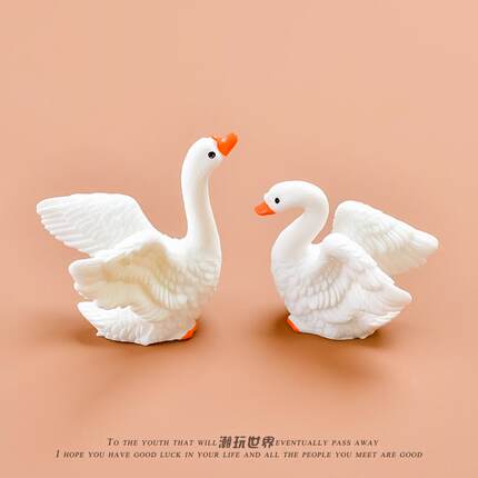 创意唯美白天鹅摆件高颜值花盆装饰树脂桌面摆件小礼品可爱小礼物