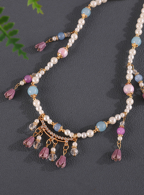 新中式璎珞项链女复古旗袍吊坠超仙铃兰软璎珞古风超仙汉服配饰女