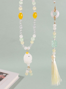 锦鲤抄年年有鱼百搭流苏璎珞项链