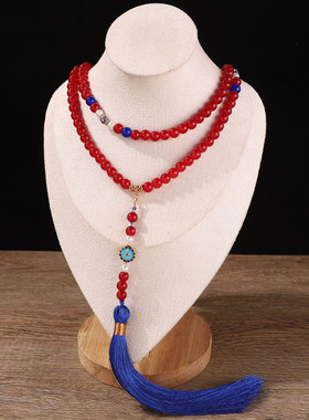 背云流苏时尚百搭复古红色璎珞