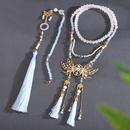 新中式 国风超仙蝴蝶璎珞长背云项链超仙蓝色汉服旗袍项圈配饰女