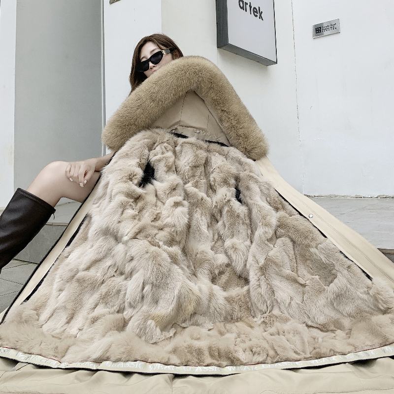 牧梵尘狐狸毛内胆过膝派克服