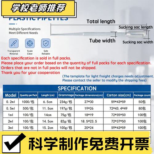 状元教育|一次性滴管塑料巴氏吸管刻度滴管移液管 0.5ml1ml3ml5ml